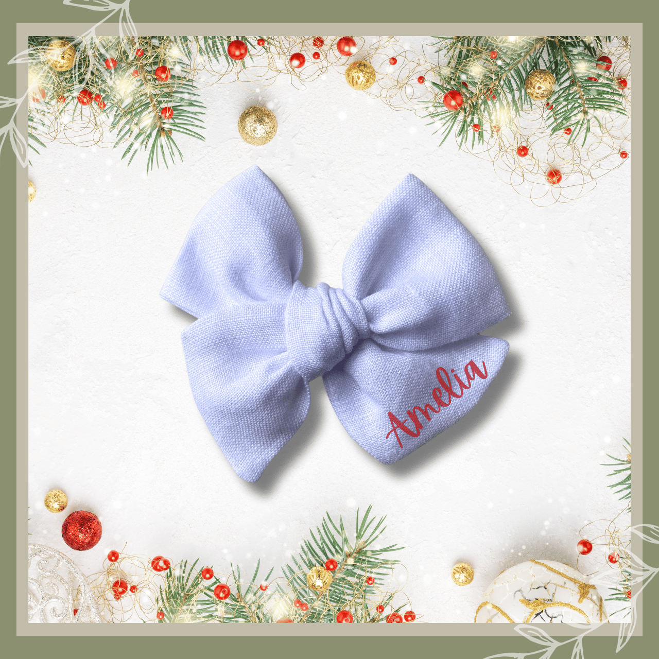 personalised baby bow, baby headband, baby, gift, linen bow, Australia, piggy tails, large bow, bambiniBop, newborn, toddler, clip, customisable, keepsake, custom baby bow, custom bow, custom gift,