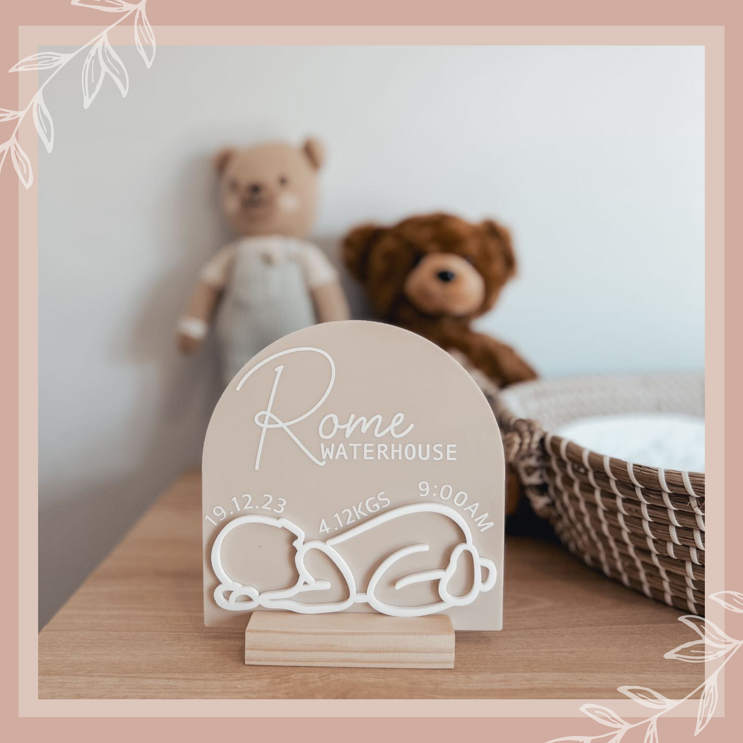 baby birth announcement, birth announcement plaque, custom birth announcement, personalised decor, children's decor, nursery decor, pregnancy announcement, announcement arch, announcement arch, newborn, baby, gift, keepsake